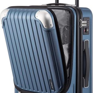LEVEL8 Grace Carry On Luggage, 20 Inch Hardside Suitcase, Abs+Pc Harshell Spinner Luggage with Tsa Lock, Spinner Wheels, Blue, 20-Inch Carry-On